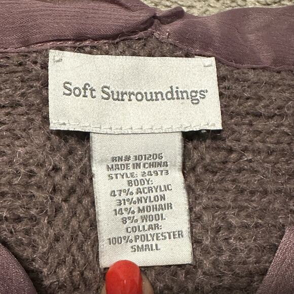 Soft Surroundings Women Small Tamara Tunic Top Knit Long Sleeve Purple - Picture 6 of 9